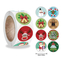 Etiquetas autoadhesivas redondas personalizadas de la etiqueta del PVC de la Feliz Navidad para la caja del sobre del regalo de la tarjeta